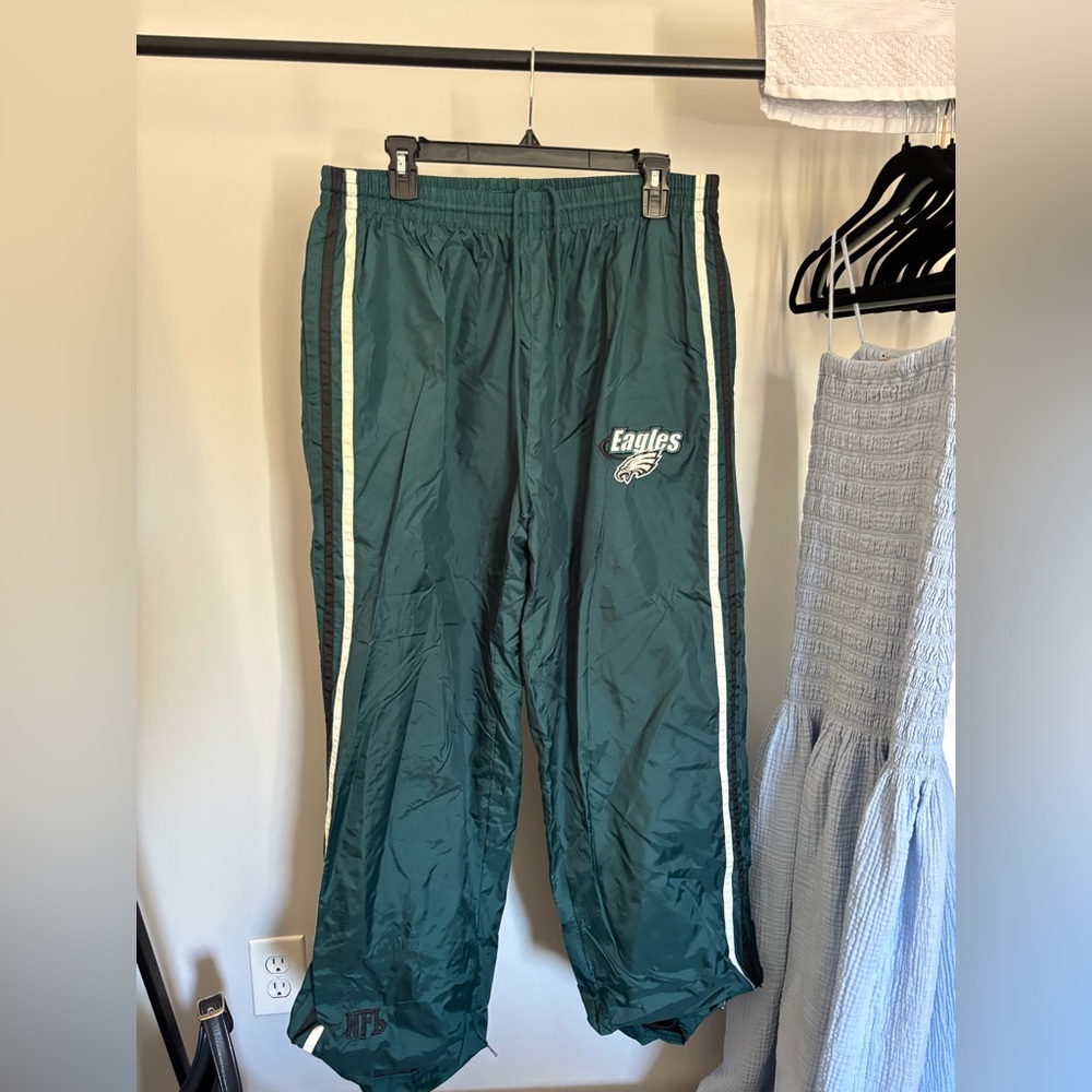 NFL Eagles Green Track Pants with White Stripe